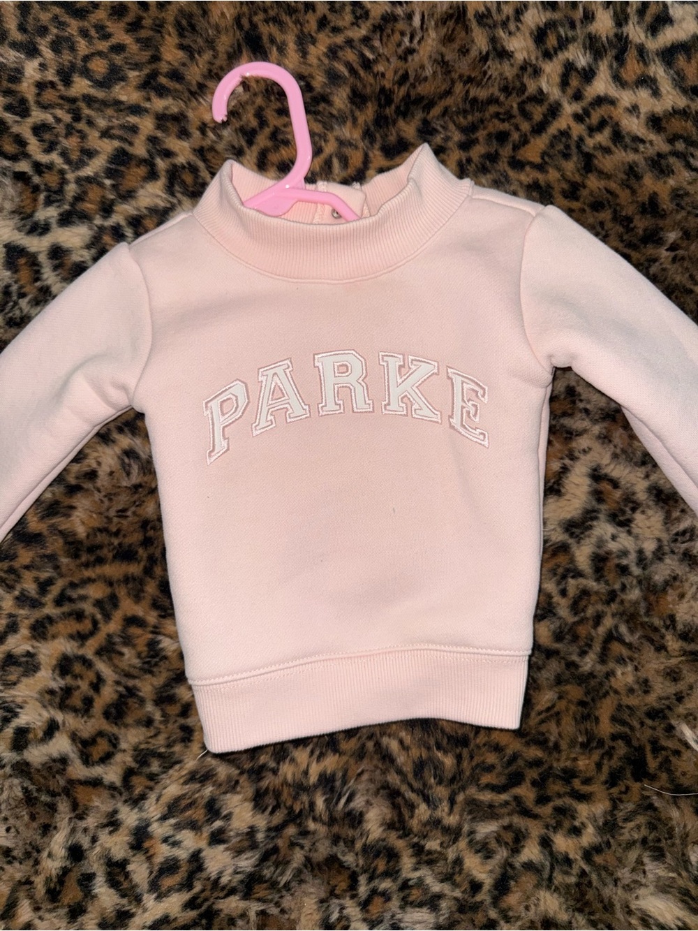 Parker Kids Pink Mock-Neck Sweatshirt altered to a 0 to 3 month